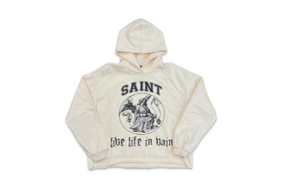 Saint Vanity Live Life In Vain Hoodie Cream Saint Vanity Live Life In Vain Hoodie Cream