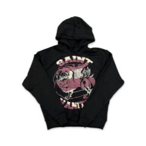 Saint Vanity Logo Hoodie Black Burgundy