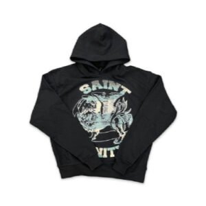 Saint Vanity Logo Hoodie Black Teal