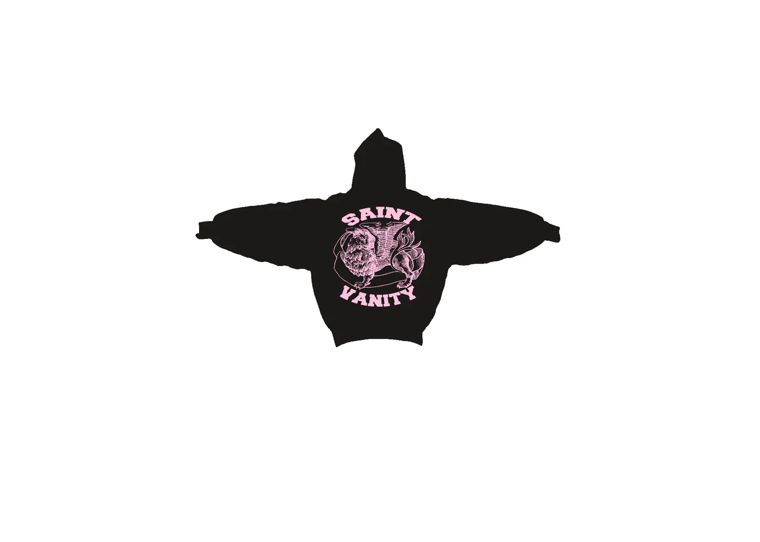 Saint Vanity Black & Pink Griffin Hoodie Saint Vanity Black & Pink Griffin Hoodie