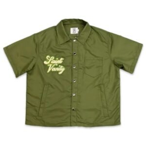 Olive Saint Vanity Nylon Button-Up Tee