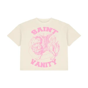 Saint Vanity CREAM & PINK GRIFFIN T-SHIRT