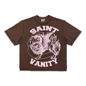 Saint Vanity Griffin Logo Tee “Brown/Pink”
