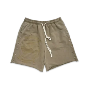 Saint Vanity Terry Studded Logo Shorts “Sand”