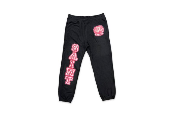 Saint Vanity Logo Sweatpants Black & Red Saint Vanity Logo Sweatpants Black & Red