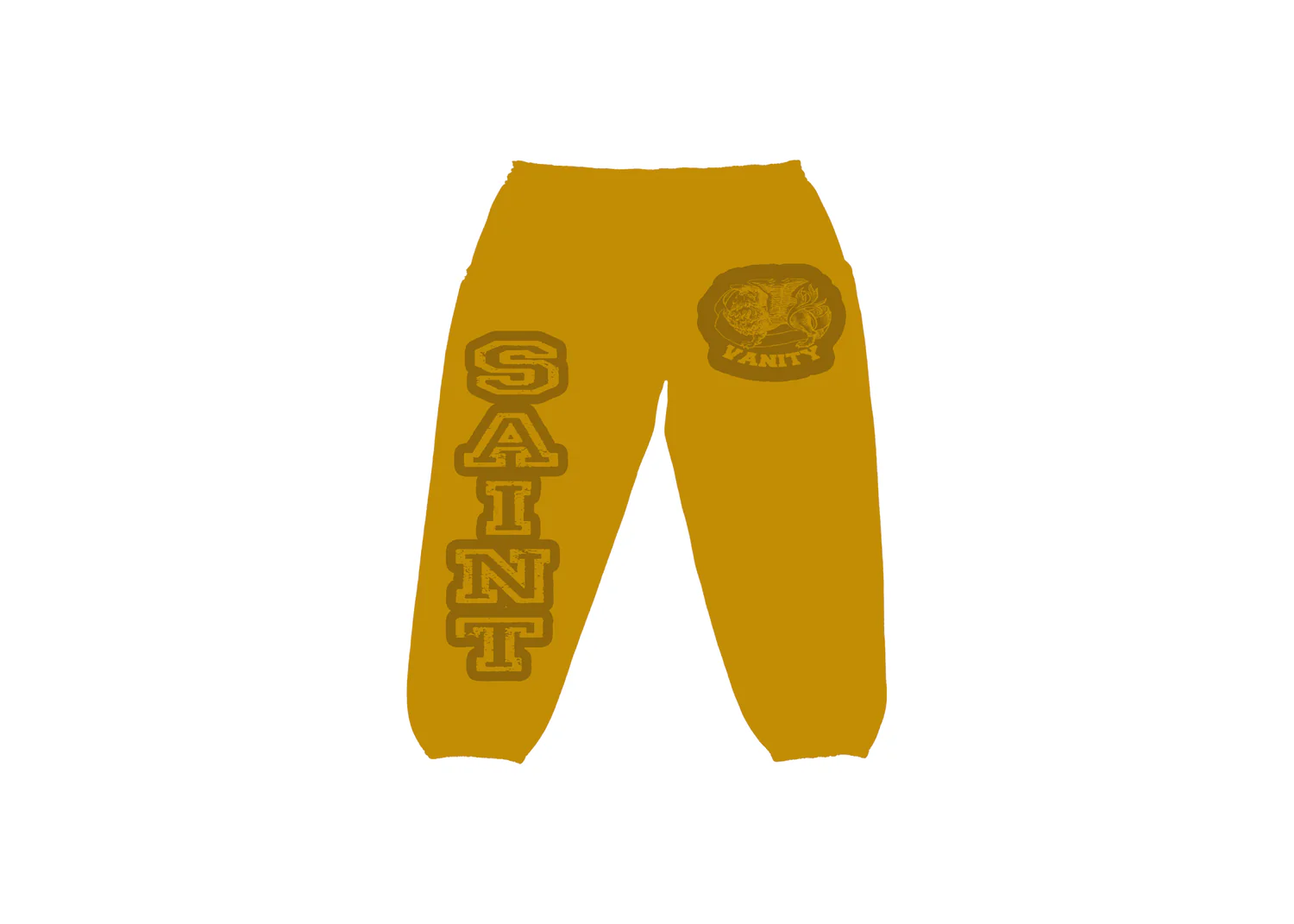 Saint Vanity Mustard & Brown Varsity Sweats Saint Vanity Mustard & Brown Varsity Sweats