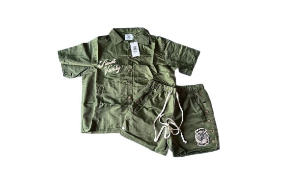 Saint Vanity Zip Up Short Set Green Saint Vanity Zip Up Short Set Green