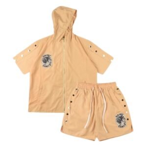 Saint Vanity Nylon Short Set Beige