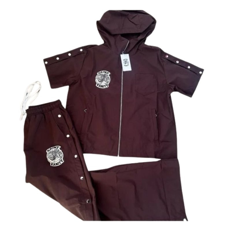 Saint Vanity Nylon Tracksuit Burgundy Saint Vanity Nylon Tracksuit Burgundy